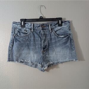 Free people We The Free Mid Rise Distressed Blue Jean Shorts